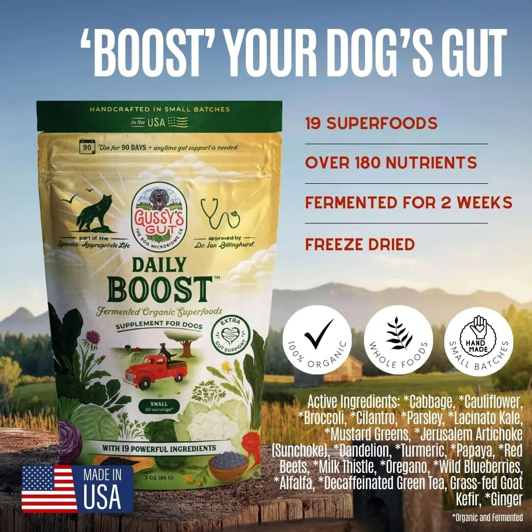Gussy's Gut Boost Fermented Prebiotic & Probiotics for Dogs Gut Health