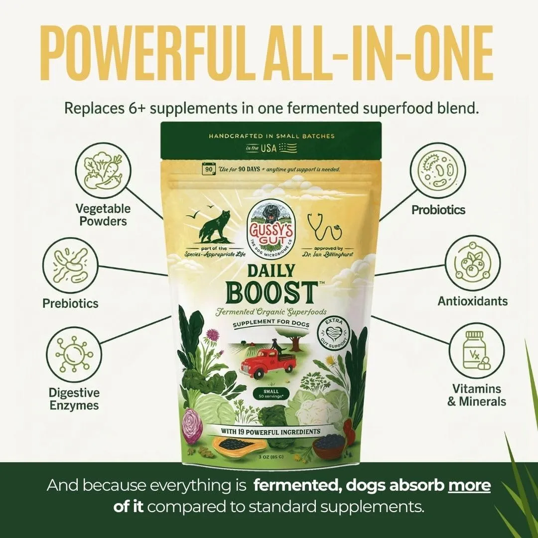 Gussy's Gut Boost Fermented Prebiotic & Probiotics for Dogs Gut Health