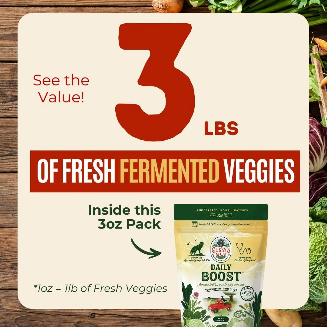 Gussy's Gut Boost Fermented Prebiotic & Probiotics for Dogs Gut Health